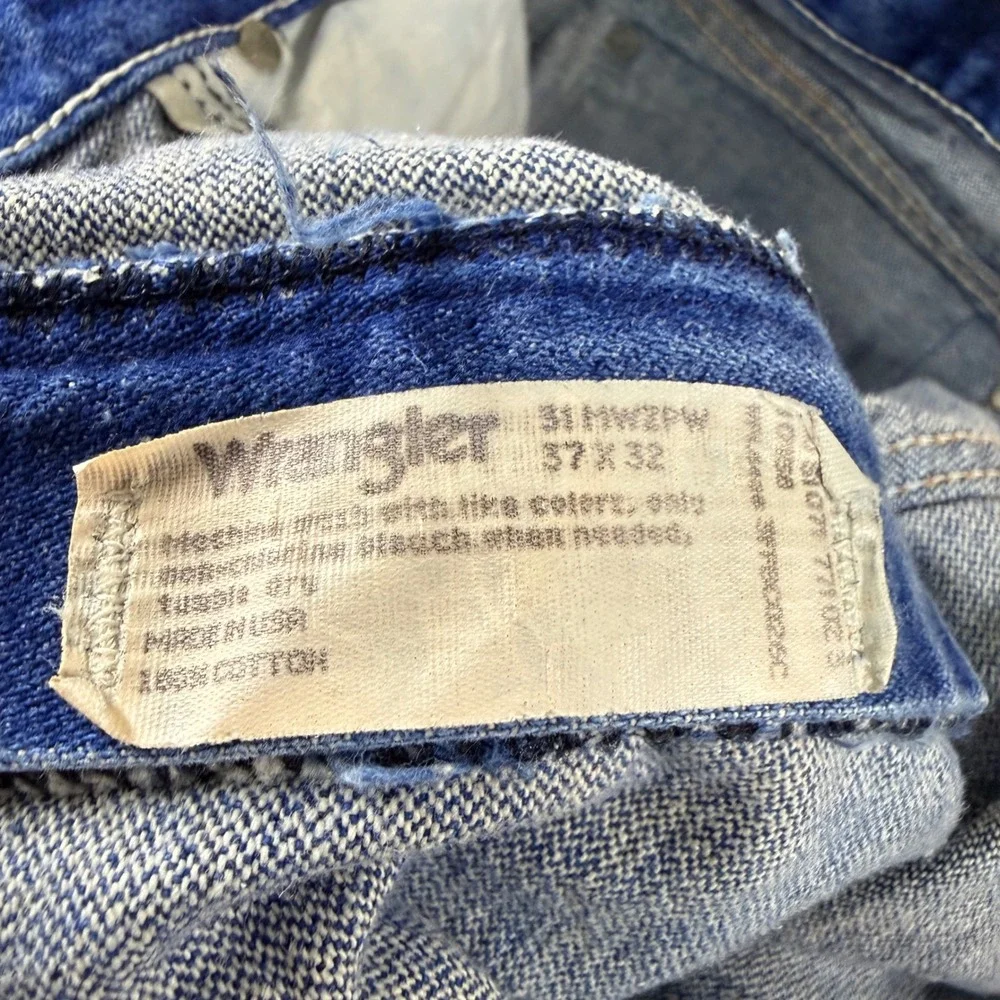 Vintage 80s Wrangler Cowboy Cut Denim Blue Jeans 31MWZPW 36x28 Made in USA